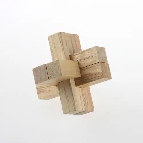 榉木经典六根鲁班 古典益智玩具孔明锁 趣味解锁礼物 十八罗汉