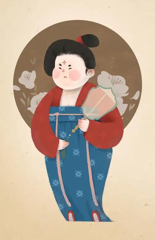 唐朝仕女图一组胖胖哒唐朝仕女图,感觉萌萌哒