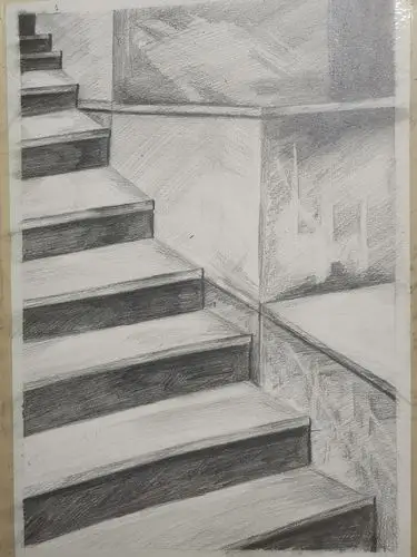 素描班—台阶,石膏像,静物