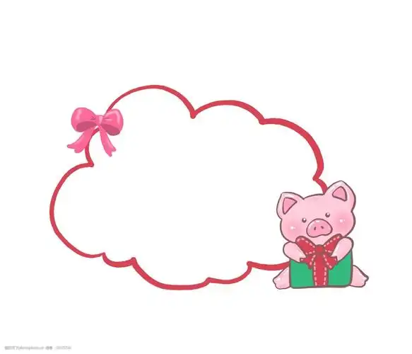 框 红色的对话框 蓝色的礼盒 红色的蝴蝶结 粉色的丝带 卡通对话框