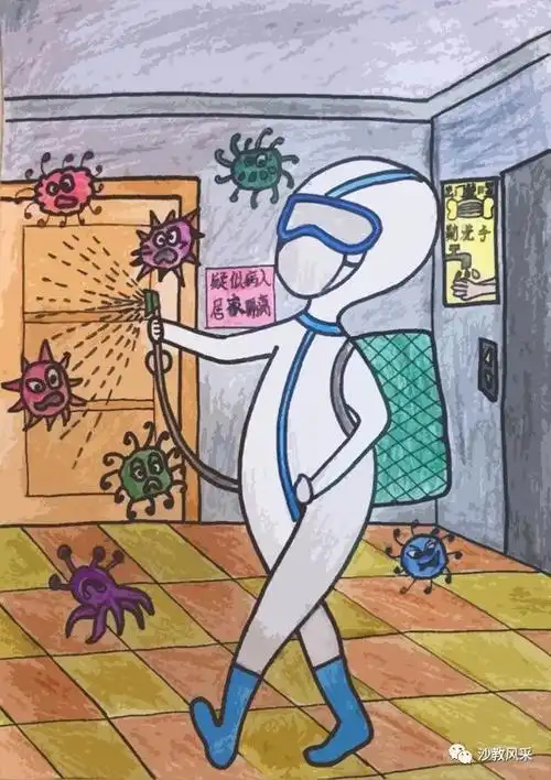 我手绘我心我心抒我情沙溪镇少先队员抗击疫情美术作品一