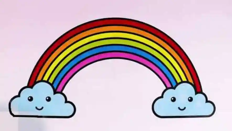 育儿简笔画宝宝学画彩虹涂颜色