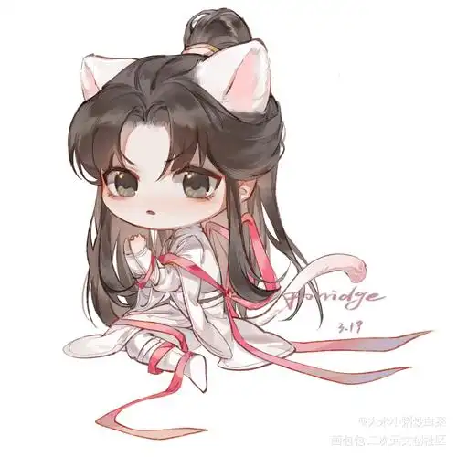猫猫!_二哈和他的白猫师尊燃晚楚晚宁古风q版绘画绘画作品