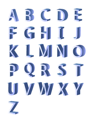 26个英文字母蓝色2.5d可商用矢量元素