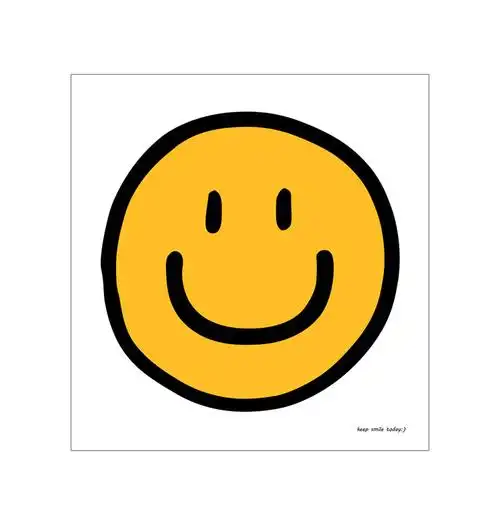 smile 韩国设计 ins风可爱黄色笑脸 进口艺术纸海报画芯 拍照背景