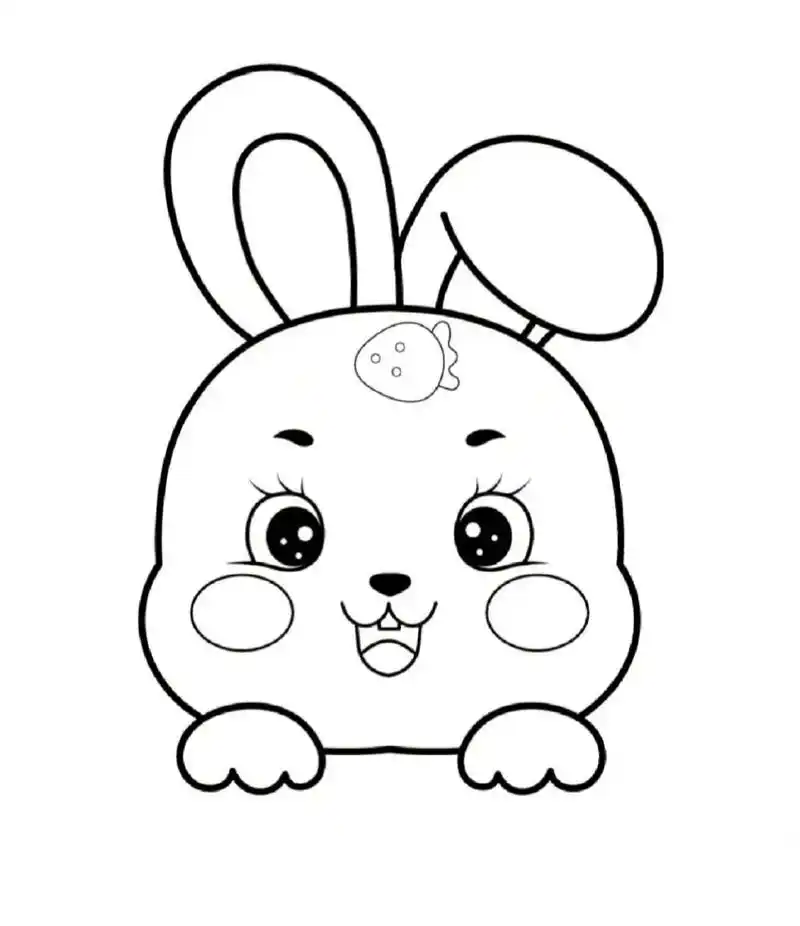 小白兔涂色 #幼儿园# #动物美术涂色# #兔子简笔画