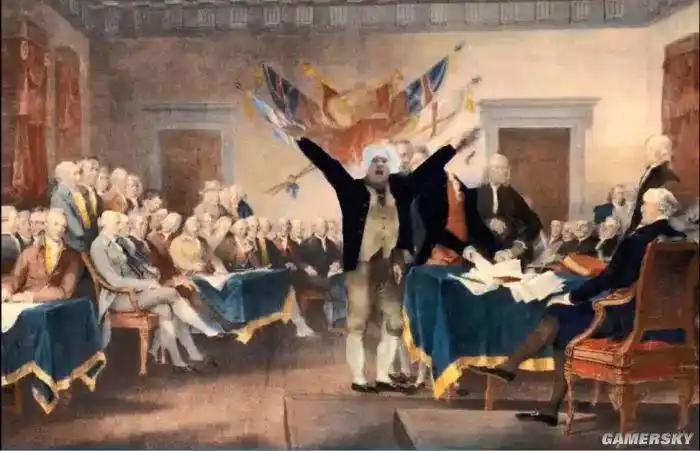 华盛顿发表了内容为 " 所有目光向我看齐,我是个 shabi" 的《独立宣言