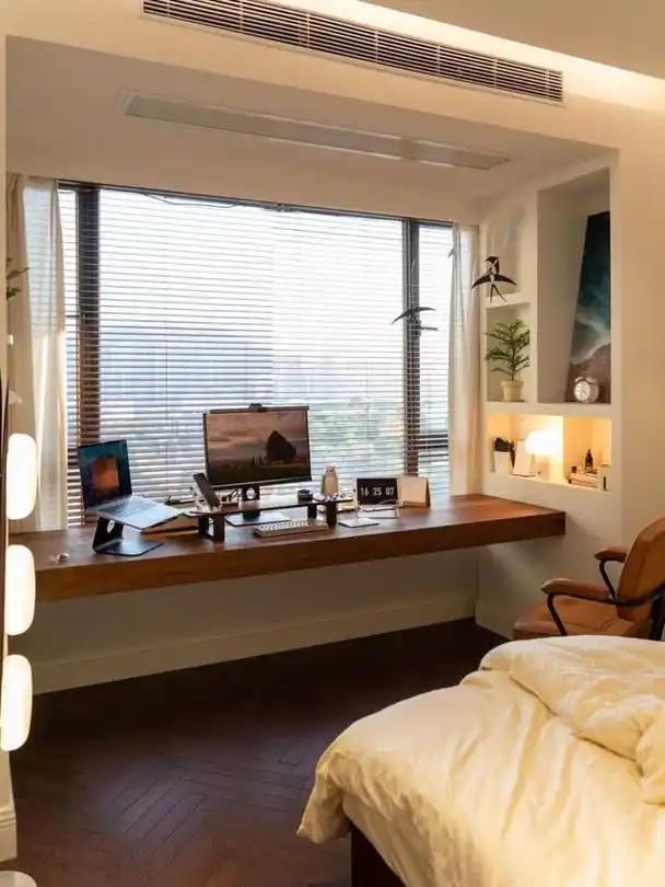 将卧室飘窗改造成书桌呀,10款飘窗书桌规划,让你多出一间房!