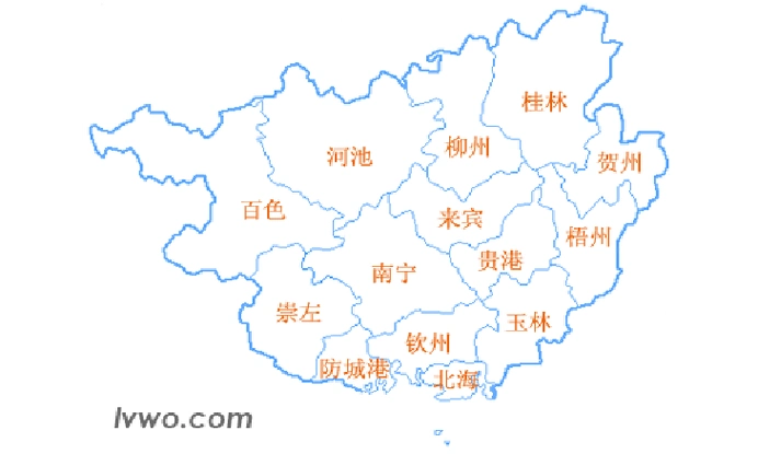 广西壮族自治区地图
