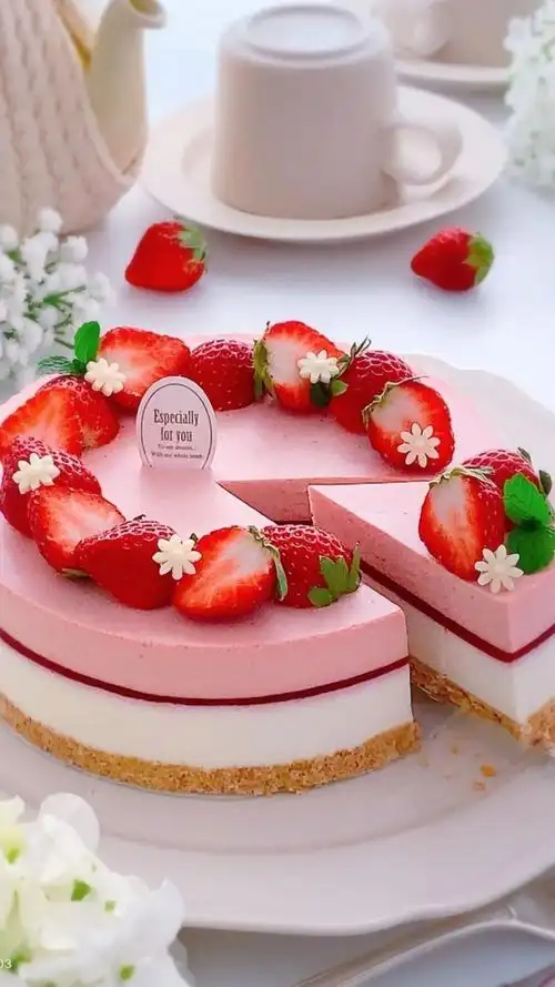 少女心美味草莓蛋糕