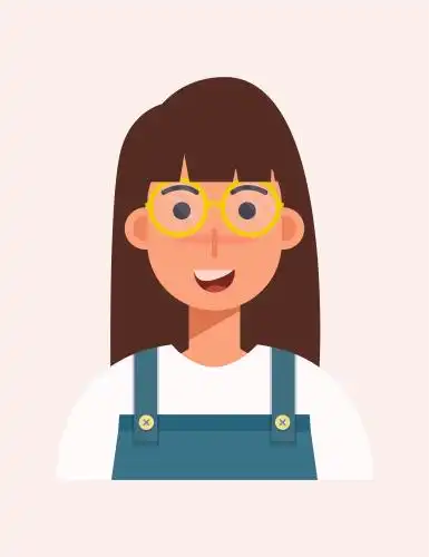 可爱的长发女孩头像证件照矢量插画素材