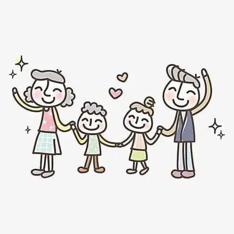 一家四口全家福简笔画 幼儿园一家四口全家福简笔画