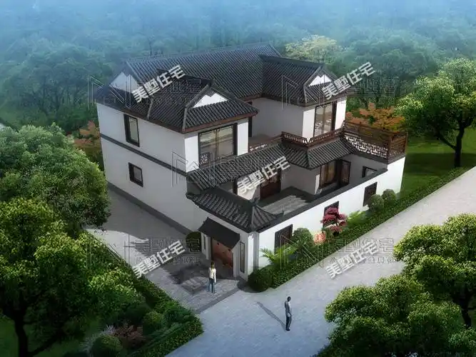 乡下别墅就该有庭院,中式风格更讲究风水,顺风顺水过一生