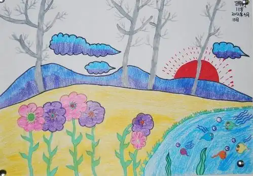 简单好看彩铅风景画图片大全