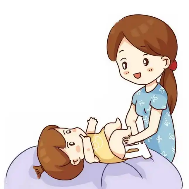 卡通妈妈正在给宝宝换尿布尿不湿9509028免抠图片素材