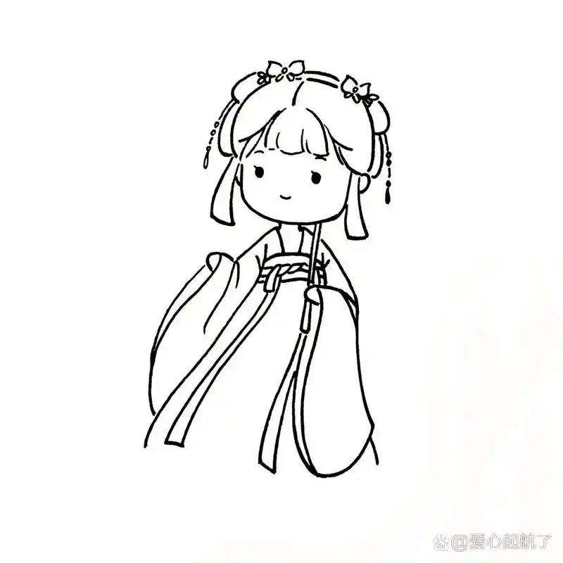 古风简笔画教程|撑伞的汉服少女 好久不见,甚是想念7815 大家想我