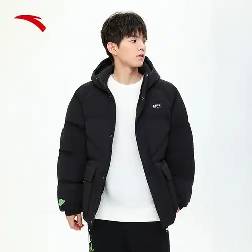 鸭绒保暖棉服172348901安踏雪壳羽绒服防泼水羽绒外套男短款