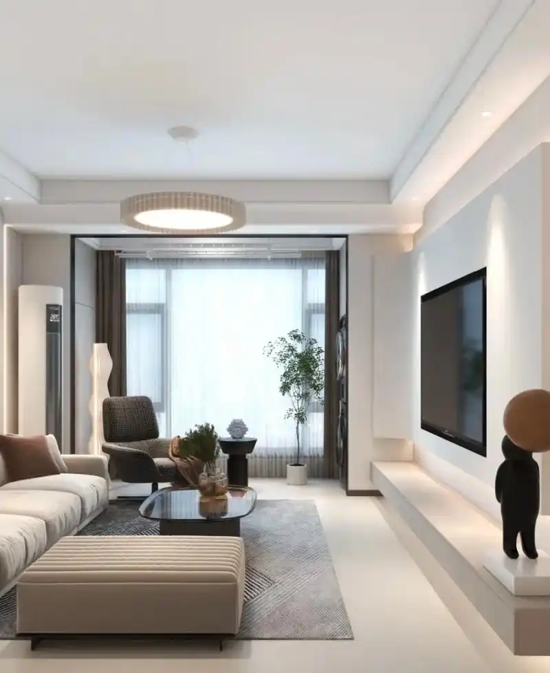 现代风格暖色系客厅设计图.