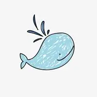 鲸鱼手绘头像 卡通可爱鲸鱼头像图_微信头像图片大全