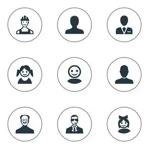 矢量图组的简单头像图标.