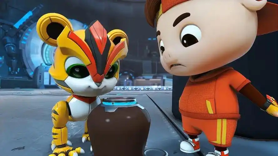 猪猪侠阿五和猪猪侠太吵迷糊老师拿出时间胶囊让他们赶快走