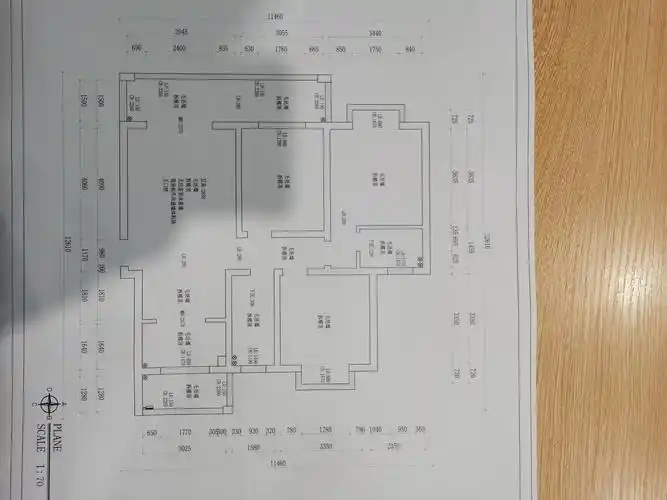 这个是我们名匠精英设计团队实地测量3房2厅一厨两卫户型的详细尺寸