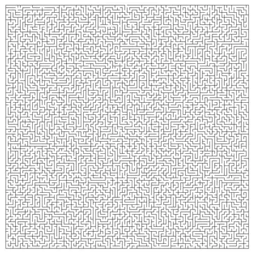 当然,如果你觉得自己眼神还挺好,你可以选择一个100×100的迷宫:你