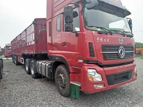 二手拖头天龙拖挂车拖板车