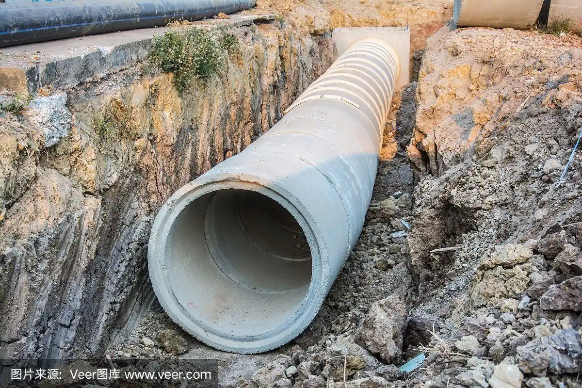 地下排水管道施工现场