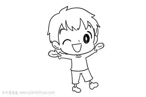 男孩背影简笔画卡通男孩背影简笔画