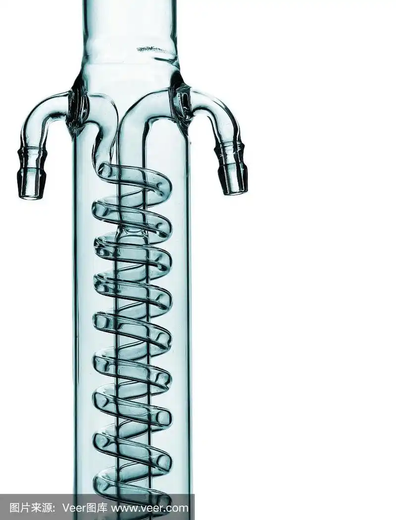玻璃螺旋管的回流冷凝器隔离白色