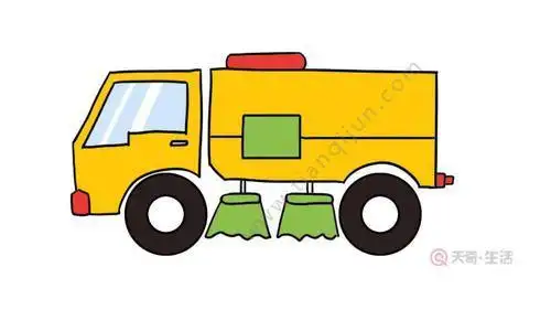 环卫车汽车简笔画