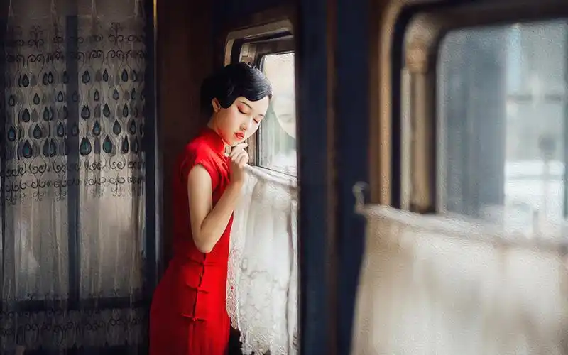 性感旗袍美女唯美民国风高清桌面壁纸