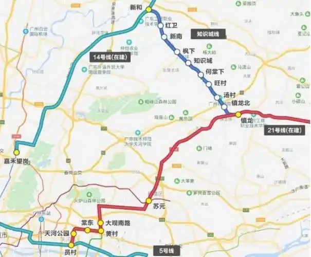 广州地铁21号线线路图