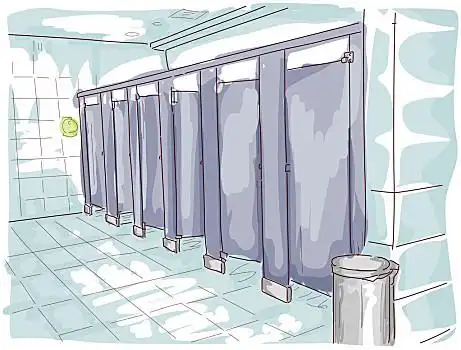 公厕,墙壁公厕,小间小便池,公厕公厕,黄色公厕,公共建筑现代,公共厕所