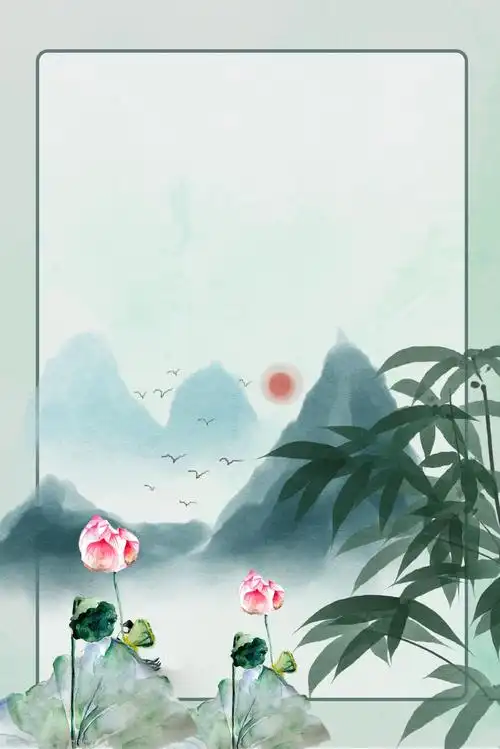 中国风荷花清爽背景图片