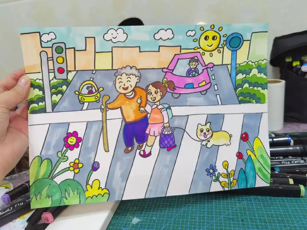 礼貌 .做好人好事  交通绘画 礼仪 - 抖音