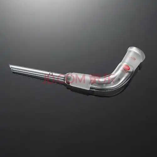 玻璃蒸馏头牛角管蒸馏弯头弯管接管75度克氏分馏头卜字形蒸馏头抽气接