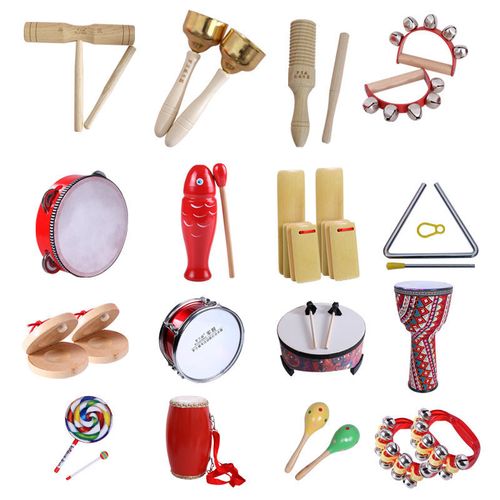 奥尔夫打击乐器套装铃鼓双响桶棒铃木鱼手腕铃儿童演出幼儿园乐器