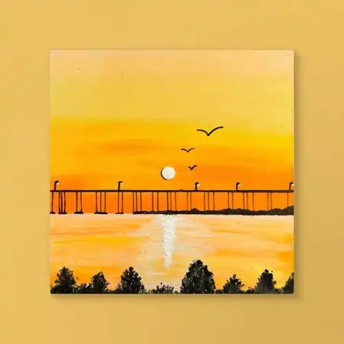 no73油画棒落日余晖附色号步骤