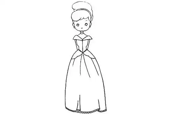 灰姑娘简笔画步骤图片教程九个步骤
