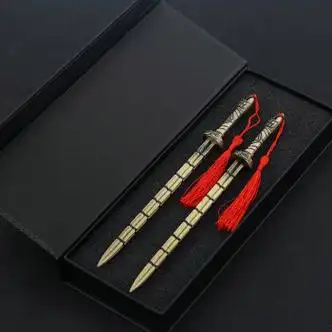 人气高端隋唐英雄传周边秦琼秦叔宝镀金熟铜双锏金属模型合金摆件 秦