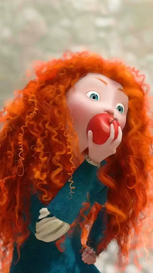 今日份的公主,卷头发的梅莉达公主#动漫