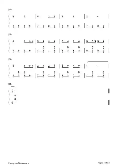 蓝精灵之歌-蓝精灵中文主题歌双手简谱预览2-钢琴谱文件(五线谱,双手