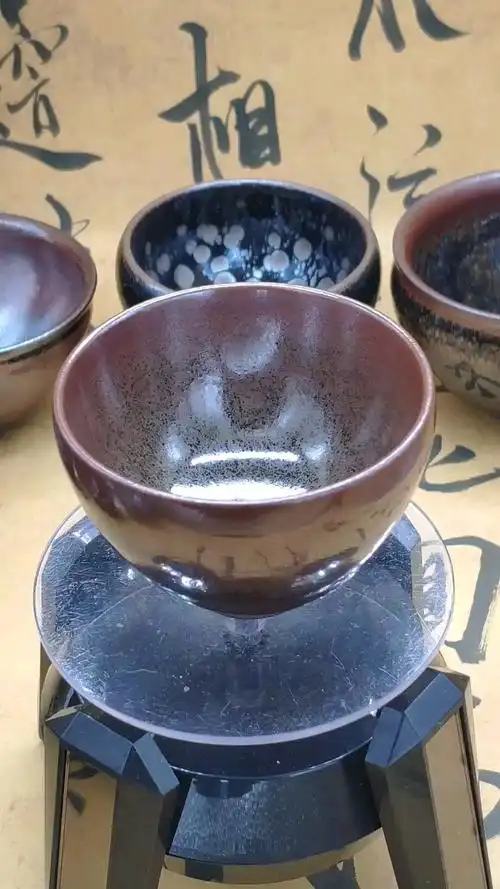 龙窑柴烧铁锈红霜建盏