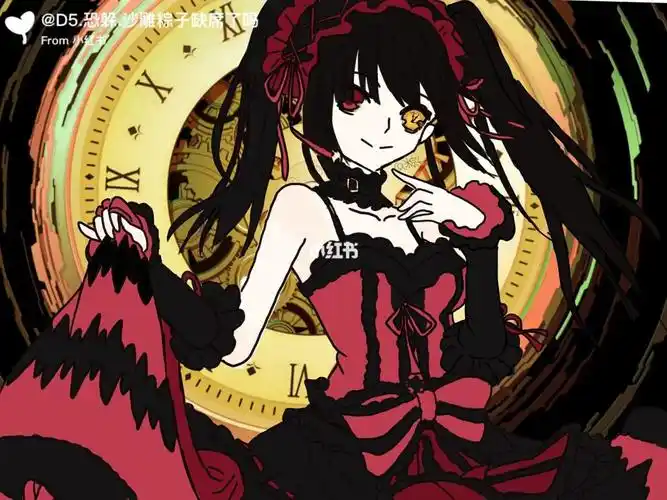 而且不大会画刻刻帝,所以照了张图自己弄上去的#约会大作战 #时崎狂三