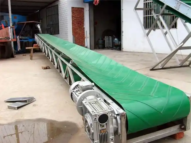 简易式爬坡皮带输送机 水泥仓库单相电输送带_输送机_输送设备_食品