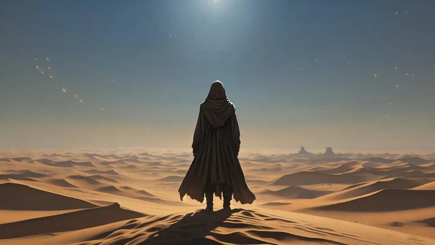 孤独沙漠行者壁纸9815 穿越无垠沙漠,孤独行者踏上征途.