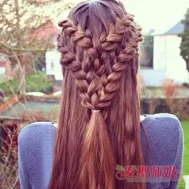 女生中长发编 公主头造型设计