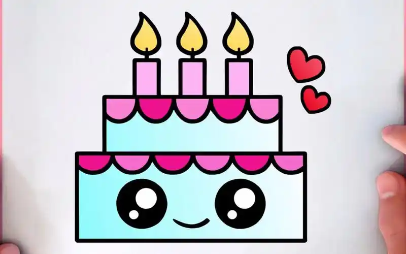 简笔画如何画一个可爱的生日蛋糕